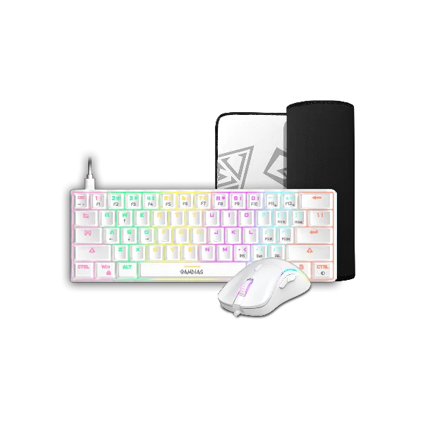 Gamdias Hermes E4 3-In-1 White Gaming Combo Mechanical Keyboard Mouse Mousepad