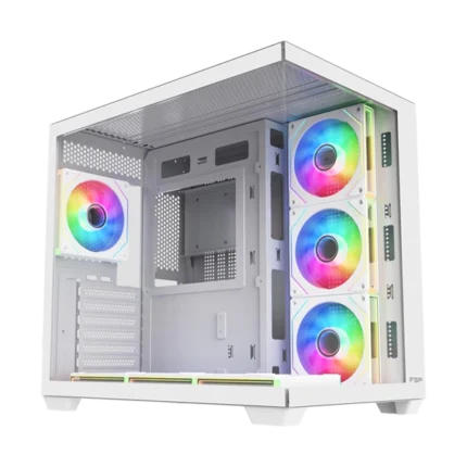 FSP M341 ARGB White ATX Dual Chamber Gaming PC Cabinet